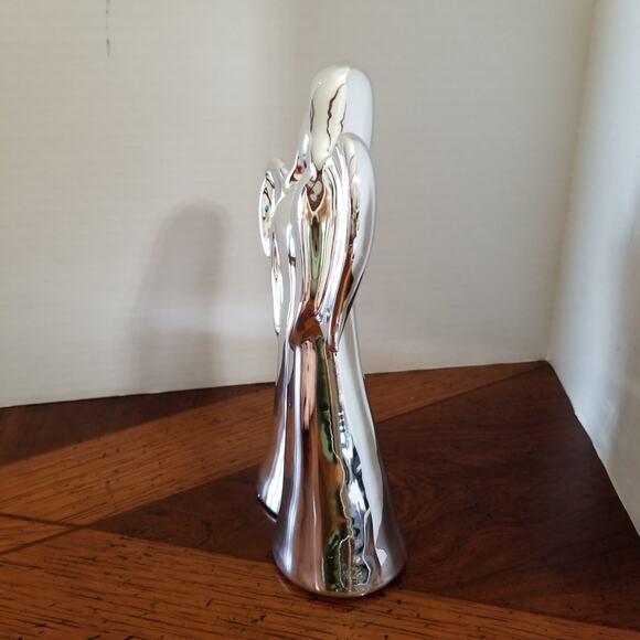 Two female angels silver ceramic nine and one half in. tall - Picture 7 of 9